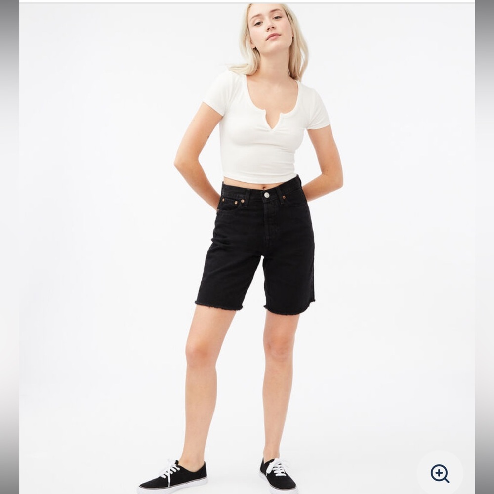 Aeropostal Real Denim '90s style High-Rise Cutoff Shorts size 8R black zip fly
